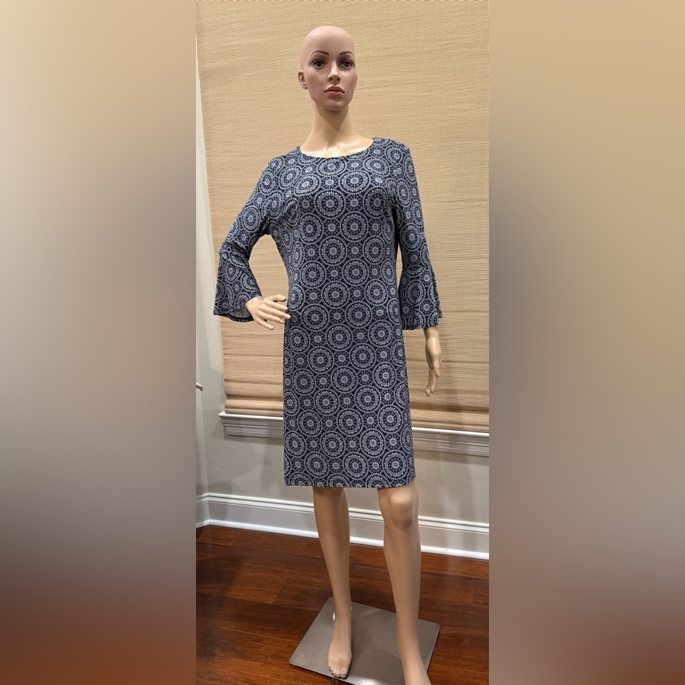 Tommy Hilfiger Elegant Black & White Patterned Dress